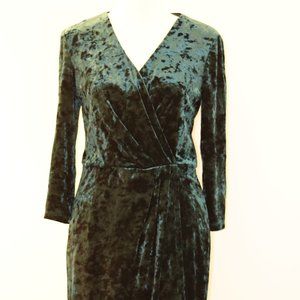 Maggy London  Green Velvet Dress Size 6